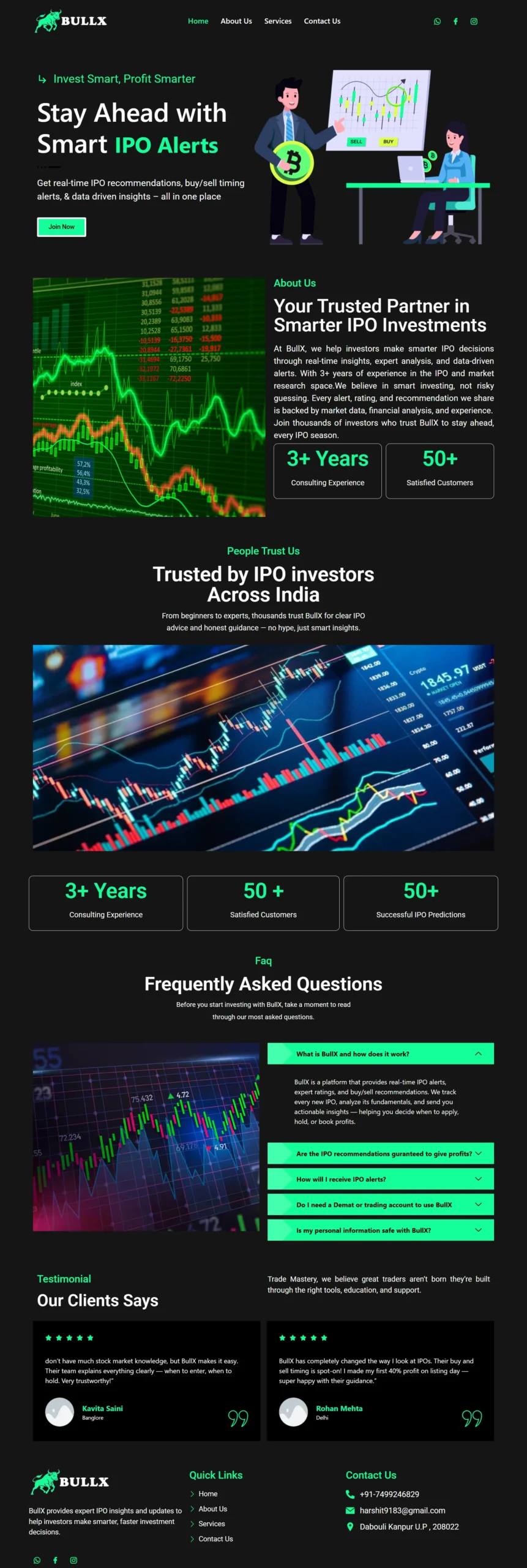 Business website for IPO investment and financial services