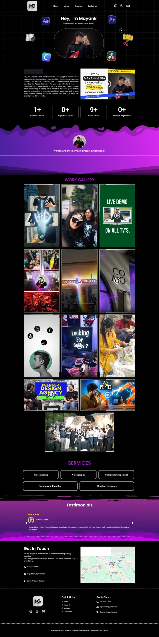 Personal portfolio website designed and developed by Harshit Grover